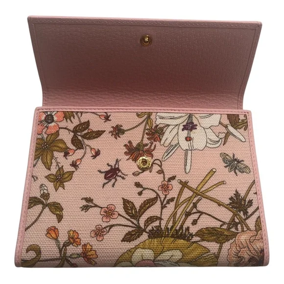 GUCCI Canvas Flora Compact Limited Edition Wallet in Pink comes with COA. - Picture 4 of 9